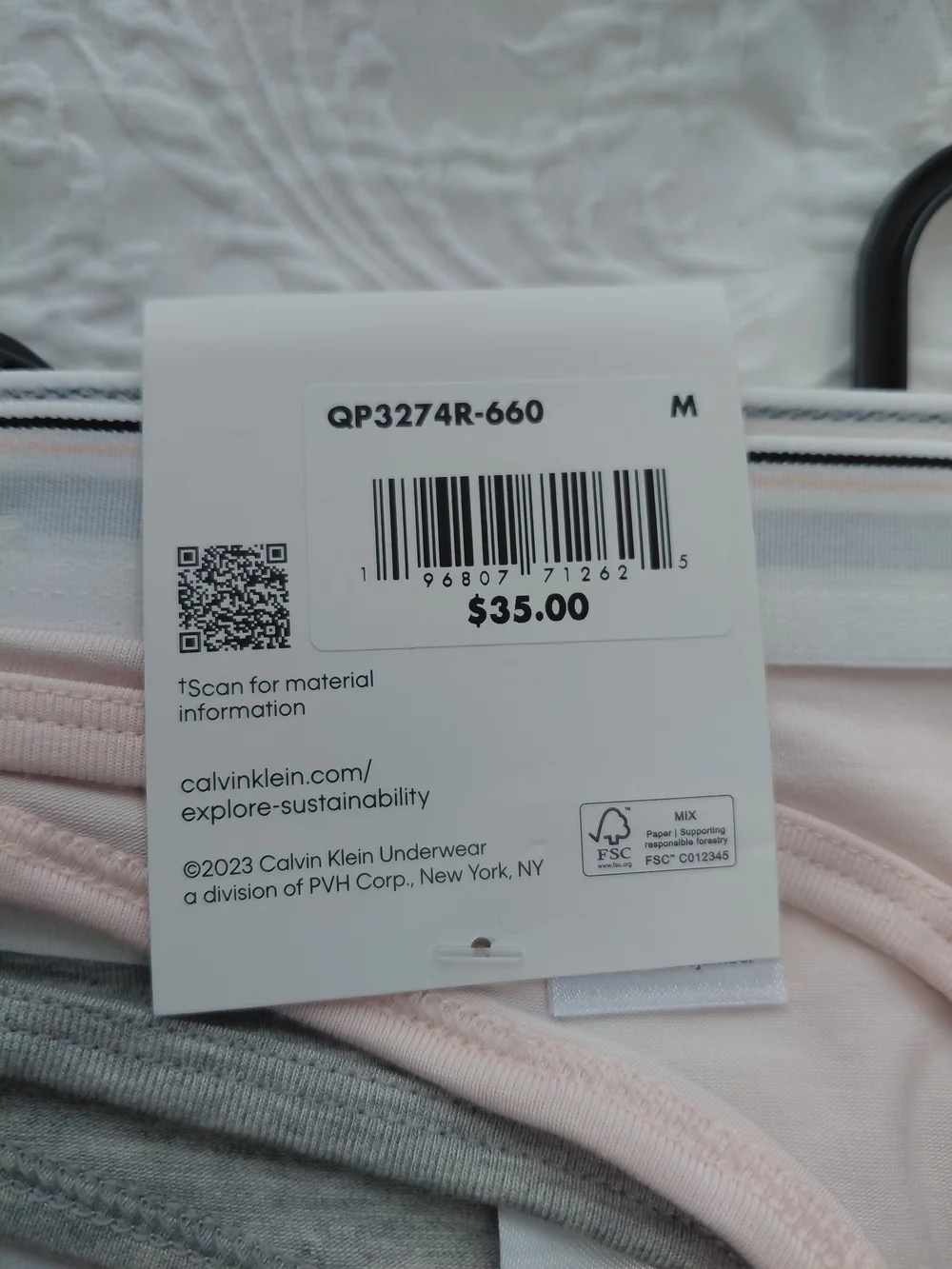 Calvin Klein Rose Pink, Gray And Light Pink Cotton Thong 3- Set Sz M